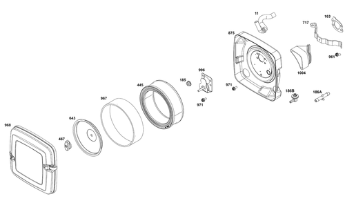 Air Cleaner Group Diagram and Parts List for 356777-0151-G1  Briggs and Stratton Engine